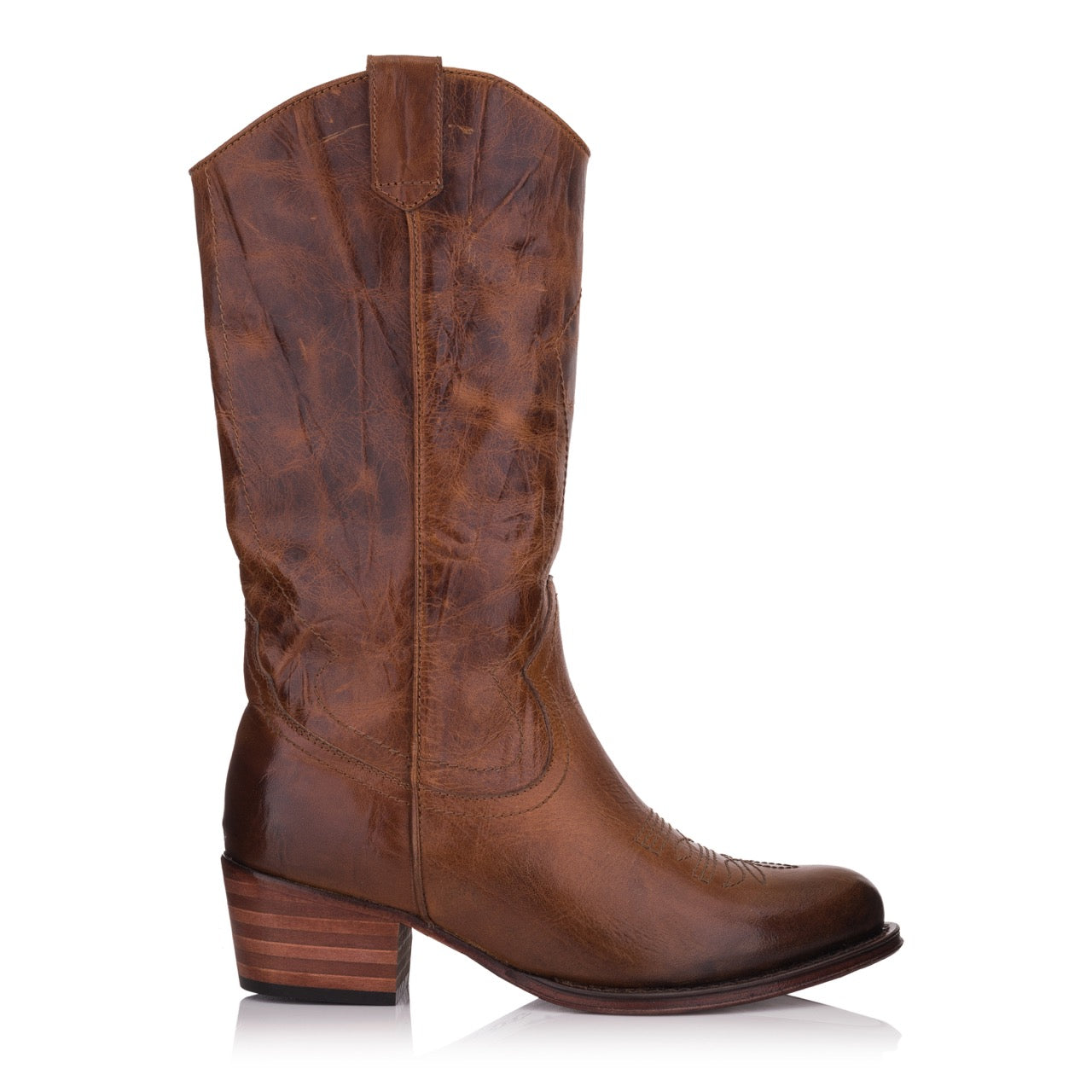 Western Line Dance Stiefel | Lederstiefel Tan