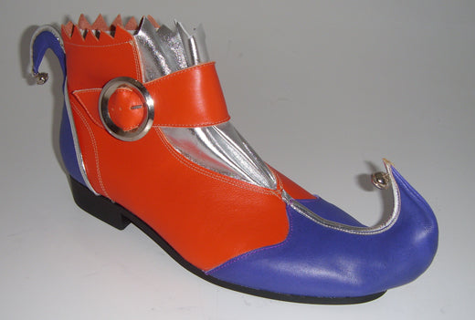 Narrenschoen met extra krul oranje kobalt