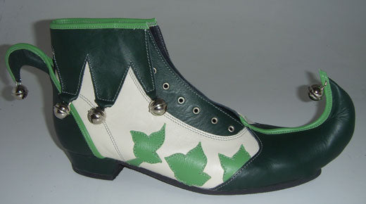 Narrenschoen vetersluiting groene bladversiering