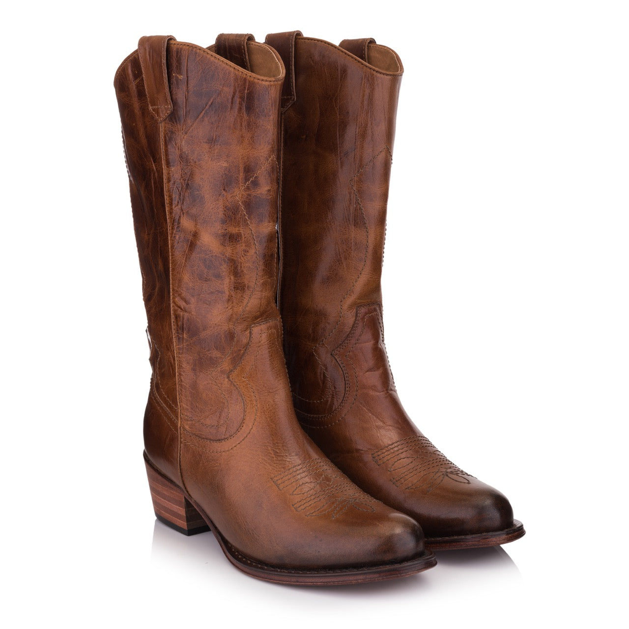 Western Line Dance Stiefel | Lederstiefel Tan