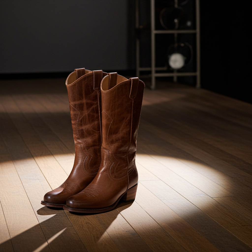 Western Line Dance Stiefel | Lederstiefel Tan